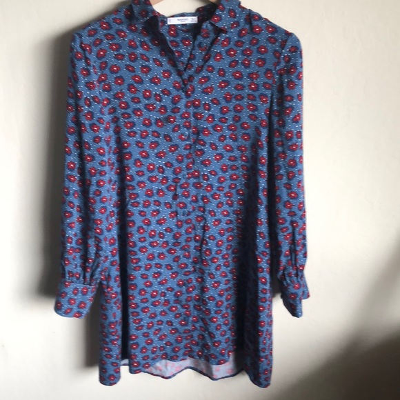 mango floral shirt dress